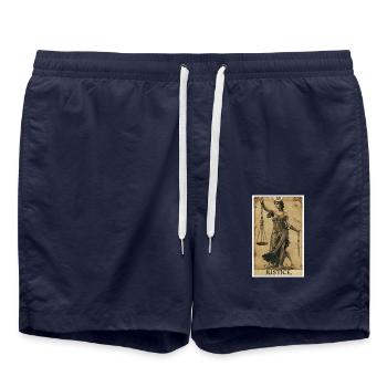 Cartes de tarot Carte de tarot Justice Justice - Short de bain - bleu marine - Devant - AI Model Male 185 light (185cm)