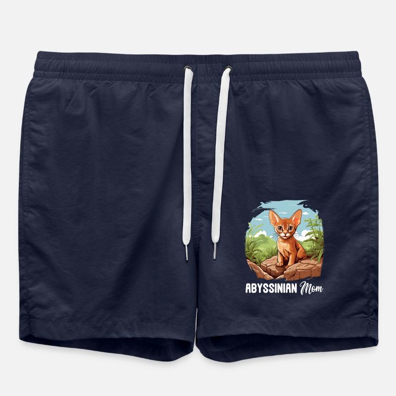 Abyssinian Cat Abessinierkatze - Swim Trunks - french navy