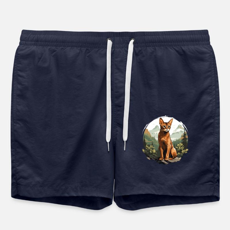 Abyssinian Cat Abessinierkatze - Swim Trunks - french navy
