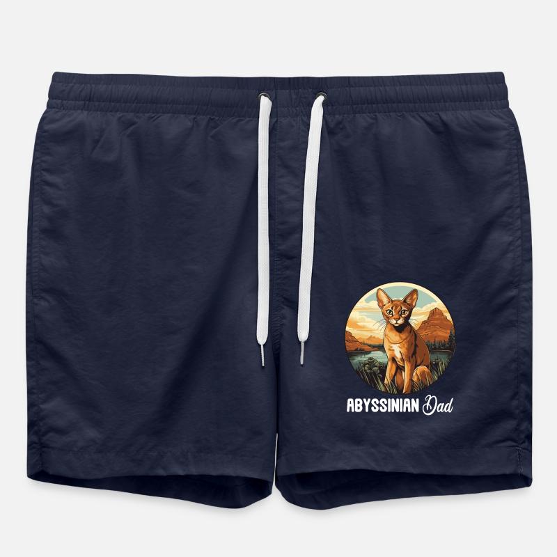 Abyssinian Cat Abessinierkatze - Swim Trunks - french navy