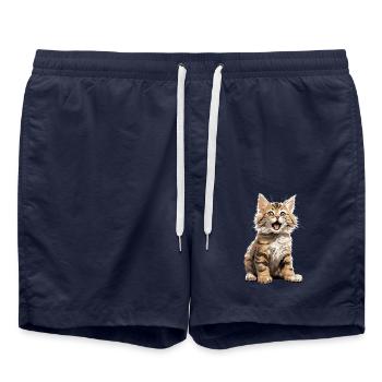 Cat Cats American Bobtail - Swim Trunks - french navy - Front - AI Model Male 185 light (185cm)