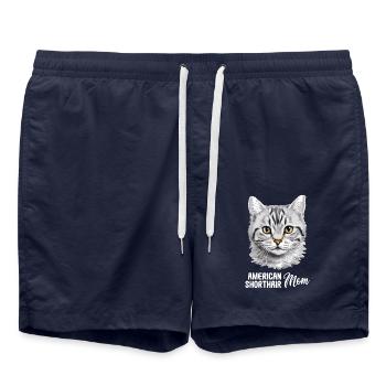 Chat Chats American Shorthair - Short de bain - bleu marine - Devant - AI Model Male 185 light (185cm)