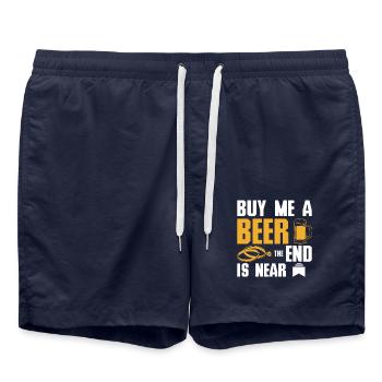 Groomsmen buy me a beer the end is near - Badeshorts - French Navy - Vorne - AI Model Male 185 light (185cm)