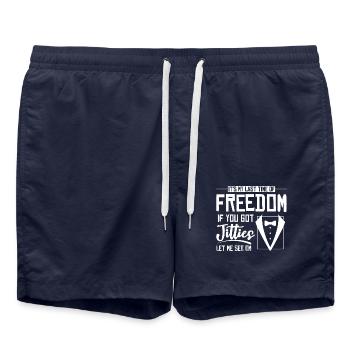 Groomsmen If you got titties let me see em - Swim Trunks - french navy - Front - AI Model Male 185 light (185cm)