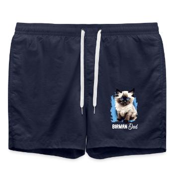 Birman Cat Birma Katze - Swim Trunks - french navy - Front - AI Model Male 185 light (185cm)