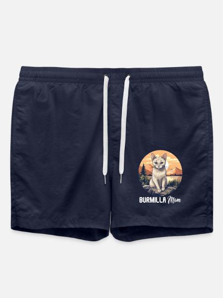 Burmilla Kitten Burmilla Cat - Swim Trunks - french navy