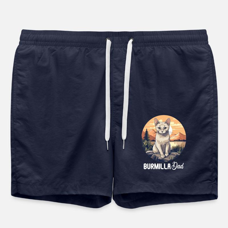 Burmilla Kitten Burmilla Cat - Swim Trunks - french navy