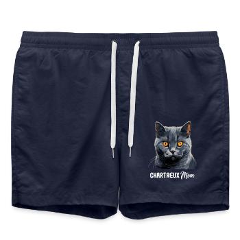Chartreux Cat Carthusian Cat - Swim Trunks - french navy - Front - AI Model Male 185 light (185cm)