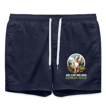 Cornish Rex Kitten Cornish Rex Cat - Swim Trunks - french navy - Front - AI Model Male 185 light (185cm)