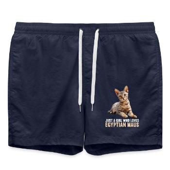 Mau égyptien Chaton Chat égyptien Mau - Short de bain - bleu marine - Devant - AI Model Male 185 light (185cm)