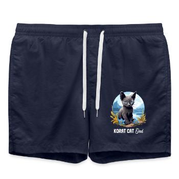Korat Chaton Korat Chat - Short de bain - bleu marine - Devant - AI Model Male 185 light (185cm)