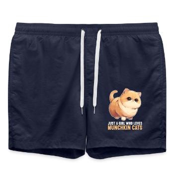 Munchkin Kätzchen Munchkin Katze - Badeshorts - French Navy - Vorne - AI Model Male 185 light (185cm)