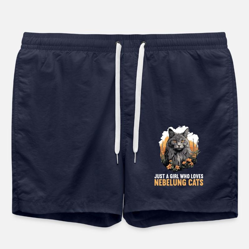 Chaton Nebelung Chat Nebelung - Short de bain - bleu marine