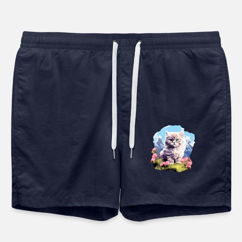 Persian Cat Perserkatze - Badeshorts - French Navy