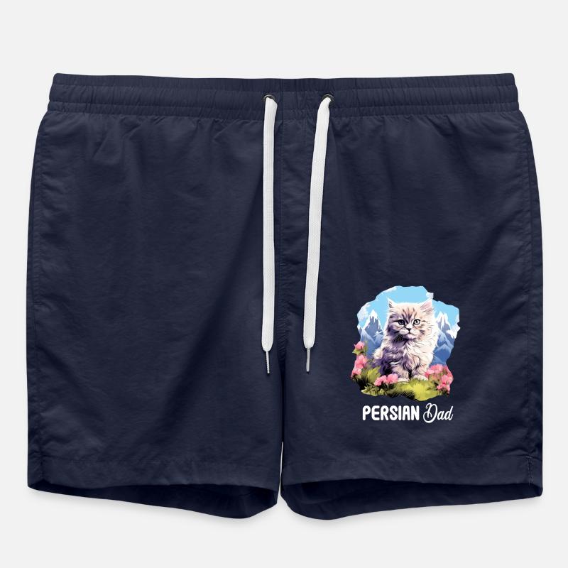 Chat persan Perserkatze - Short de bain - bleu marine