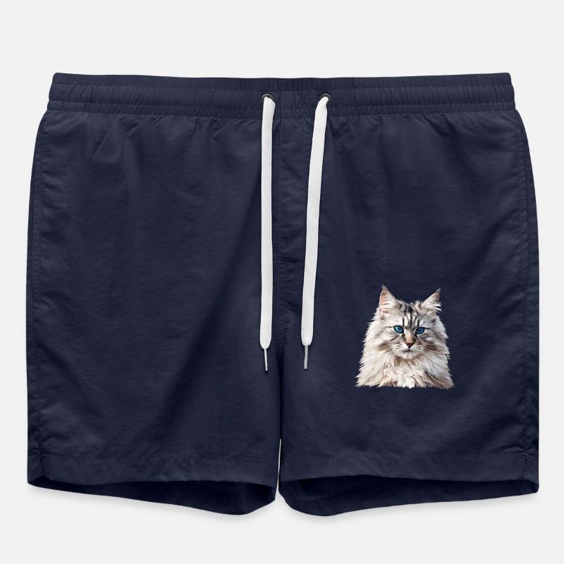 Chat sibérien Sibirische Katze - Short de bain - bleu marine