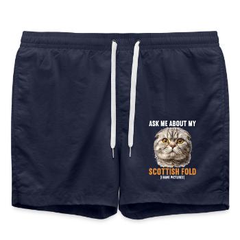 Scottish Fold Kätzchen Scottish Fold Katze - Badeshorts - French Navy - Vorne - AI Model Male 185 light (185cm)