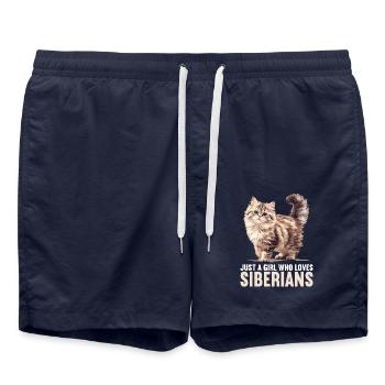 Siberian Cat Sibirische Katze - Swim Trunks - french navy - Front - AI Model Male 185 light (185cm)