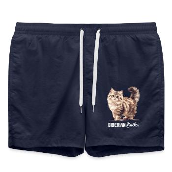 Siberian Cat Sibirische Katze - Swim Trunks - french navy - Front - AI Model Male 185 light (185cm)