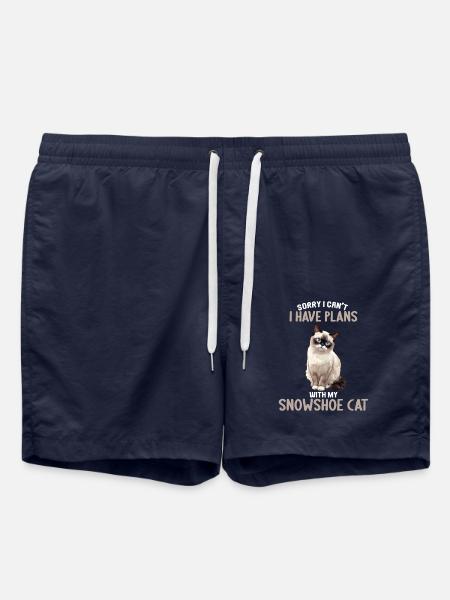 Snowshoe Kitten Snowshoe Cat - Swim Trunks - french navy