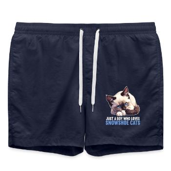 Chaton raquette Chat raquette - Short de bain - bleu marine - Devant - AI Model Male 185 light (185cm)