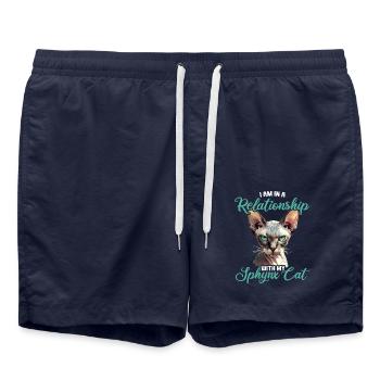 Sphynx Kätzchen Sphynx Katze - Badeshorts - French Navy - Vorne - AI Model Male 185 light (185cm)