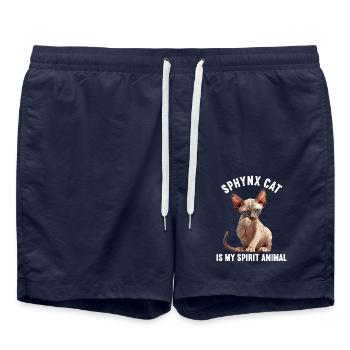 Sphynx Kätzchen Sphynx Katze - Badeshorts - French Navy - Vorne - AI Model Male 185 light (185cm)