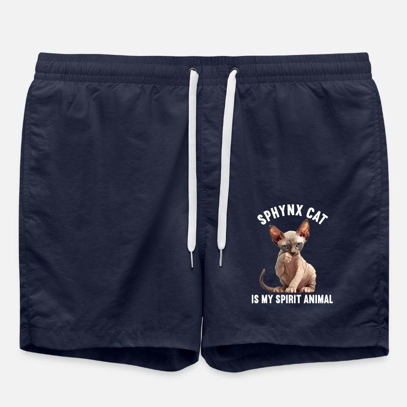 Chaton Sphynx Chat Sphynx - Short de bain - bleu marine