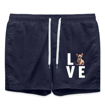 Sphynx Kätzchen Sphynx Katze - Badeshorts - French Navy - Vorne - AI Model Male 185 light (185cm)