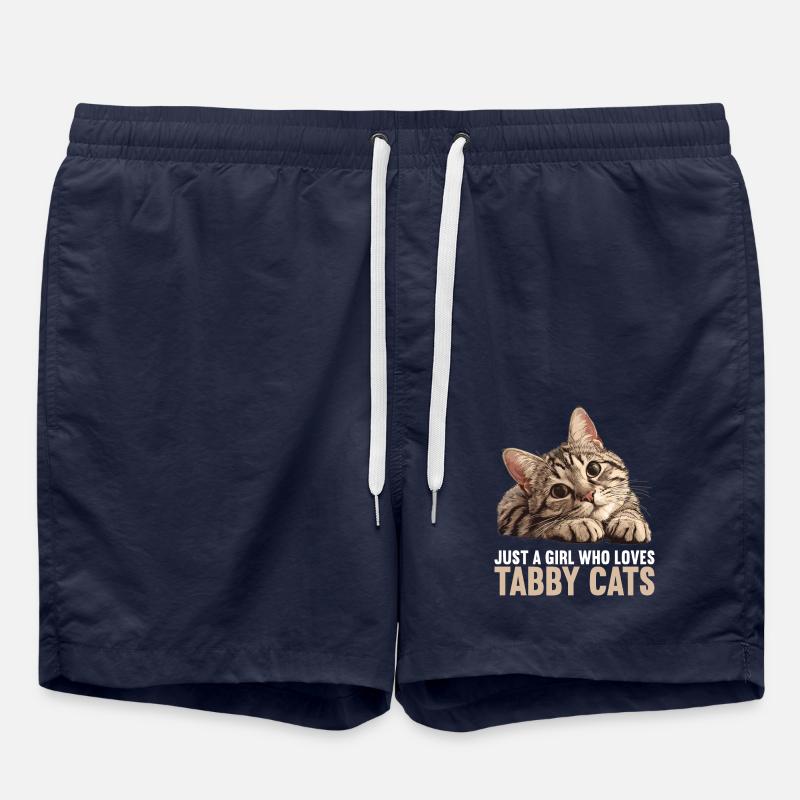 Tabby Kitten Tabby Cat - Swim Trunks - french navy