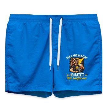l’homme aux cheveux longs se marie enterrement de vie de garçon enterrement de vie de garçon - Short de bain - cobalt blue - Devant