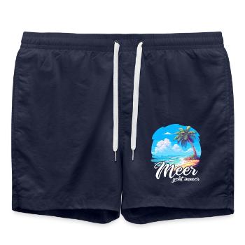 The sea always goes on holiday trips - Swim Trunks - french navy - Front - AI Model Male 185 light (185cm)