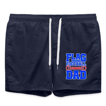 Flag Football Dad – Stolzer Flag Football-Vater - Badeshorts - French Navy - Vorne - AI Model Male 185 light (185cm)