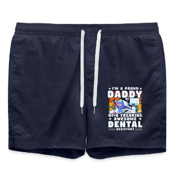 Je suis fier d’être papa d’un dentiste génial - Short de bain - bleu marine - Devant - AI Model Male 185 light (185cm)