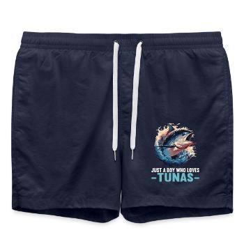 Tuna Thunfische Thunfisch - Badeshorts - French Navy - Vorne - AI Model Male 185 light (185cm)