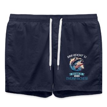 Tuna Thunfische Thunfisch - Badeshorts - French Navy - Vorne - AI Model Male 185 light (185cm)