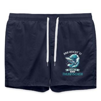Tuna Thunfische Thunfisch - Badeshorts - French Navy - Vorne - AI Model Male 185 light (185cm)