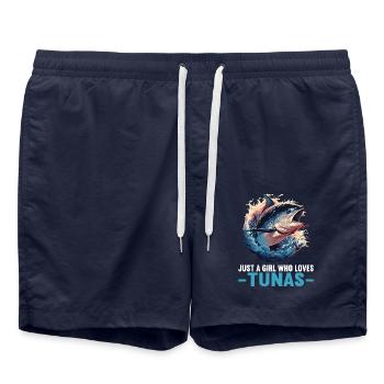 Tuna Thunfische Thunfisch - Badeshorts - French Navy - Vorne - AI Model Male 185 light (185cm)