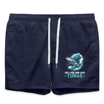 Tuna Thunfische Thunfisch - Badeshorts - French Navy - Vorne - AI Model Male 185 light (185cm)