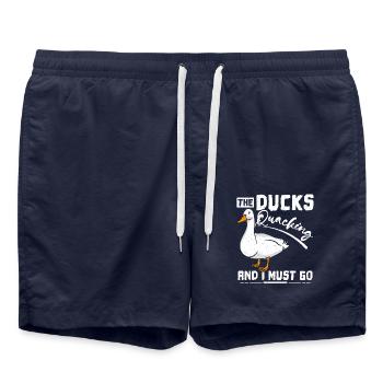 The ducks quacking and I must go pet duck - Swim Trunks - french navy - Front - AI Model Male 185 light (185cm)