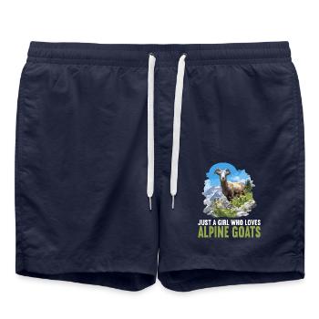 Alpine Goat Bergziegen Bergziege - Badeshorts - French Navy - Vorne - AI Model Male 185 light (185cm)