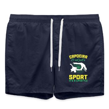 La capoeira, ce n’est pas seulement un sport, c’est un style de vie - Short de bain - bleu marine - Devant - AI Model Male 185 light (185cm)