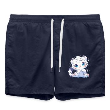 Snow Leopard Schneeleoparden Schneeleopard - Swim Trunks - french navy - Front - AI Model Male 185 light (185cm)