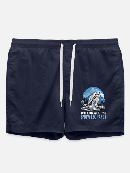 Snow Leopard Schneeleoparden Schneeleopard - Badeshorts - French Navy