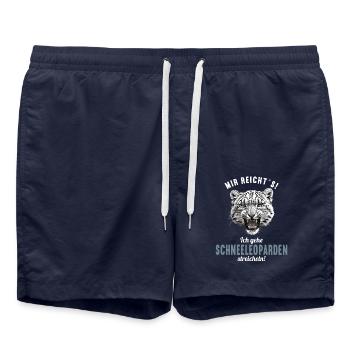 Snow Leopard Schneeleoparden Schneeleopard - Swim Trunks - french navy - Front - AI Model Male 185 light (185cm)