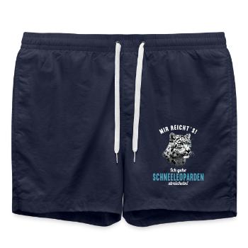 Snow Leopard Schneeleoparden Schneeleopard - Swim Trunks - french navy - Front - AI Model Male 185 light (185cm)