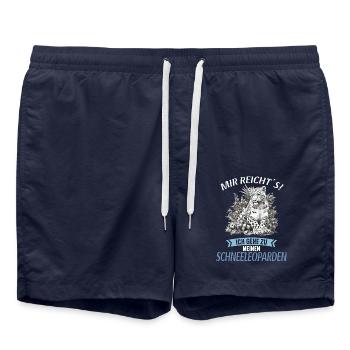 Snow Leopard Schneeleoparden Schneeleopard - Badeshorts - French Navy - Vorne - AI Model Male 185 light (185cm)