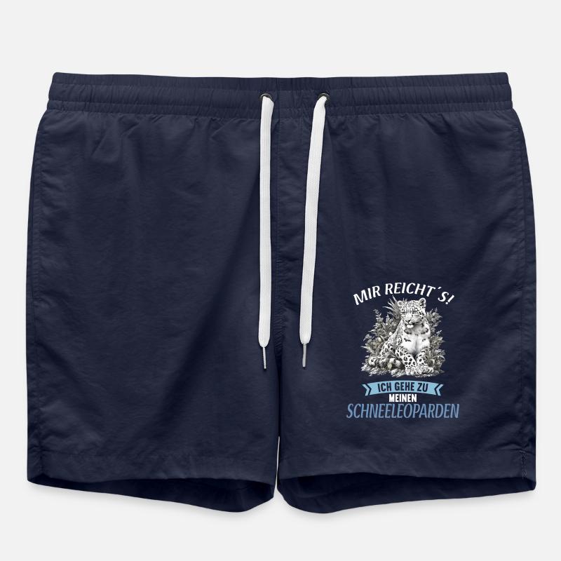 Léopard des neiges Schneeleoparden Schneeleopard - Short de bain - bleu marine