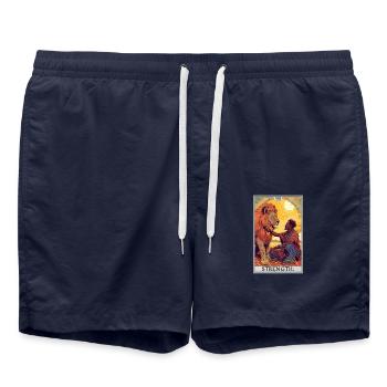 Carte de tarot, Puissance de force de la carte de tarot - Short de bain - bleu marine - Devant - AI Model Male 185 light (185cm)