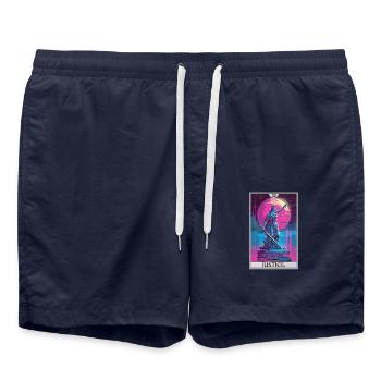 Cartes de tarot Carte de tarot Justice Justice - Short de bain - bleu marine - Devant - AI Model Male 185 light (185cm)